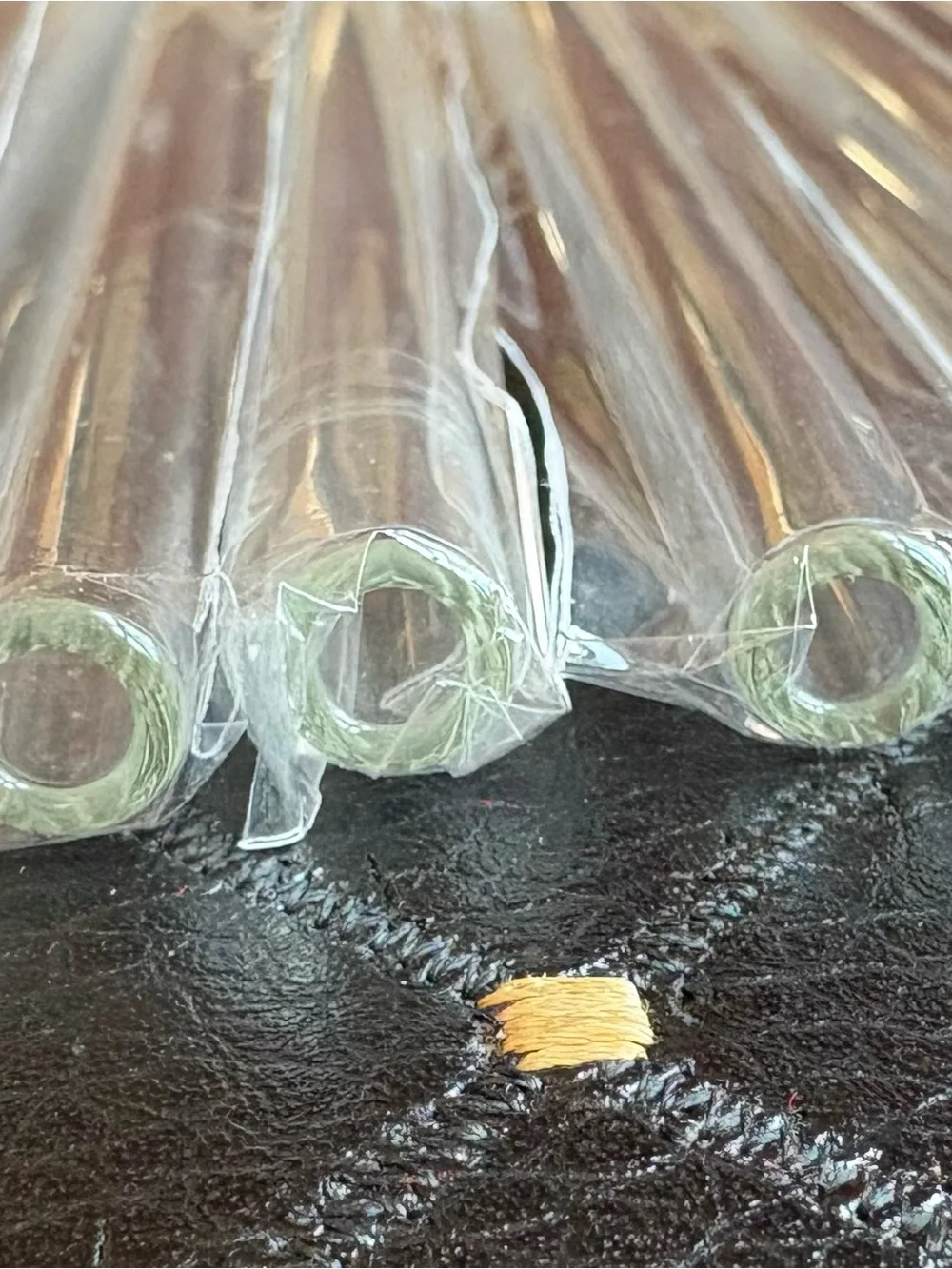 Clear Glass Drinking Straws with Cleaning Brush - Set of 5